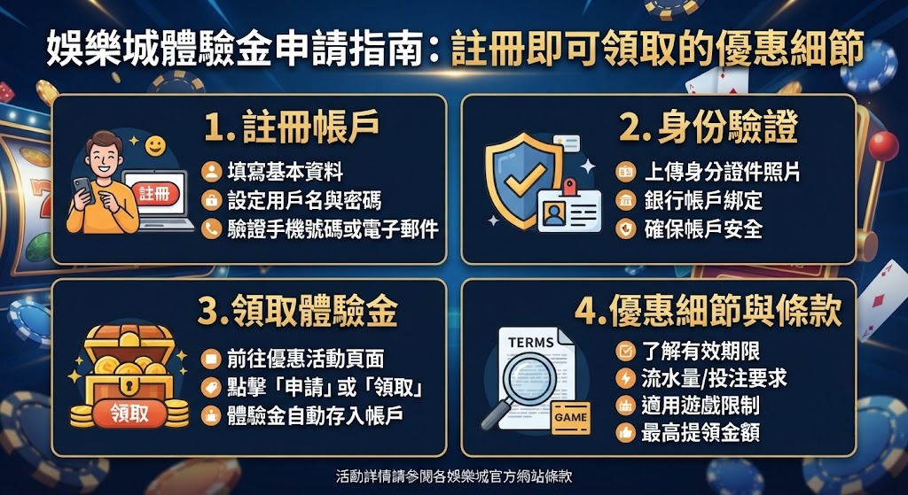 新手必看！點擊查看娛樂城體驗金完整申請步驟與領取條件